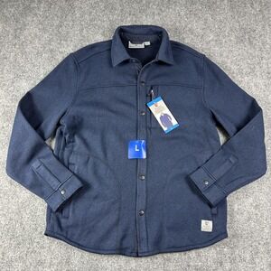 Rugged Elements Jacket Mens Large Navy Sweater Fleece Over Shirt Shacket Outdoor